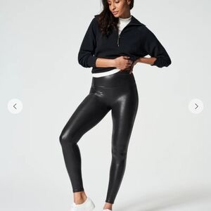 Spanx Faux Leather Leggings Pants Grunge Alt Fairy Goth Minimalist Sz M